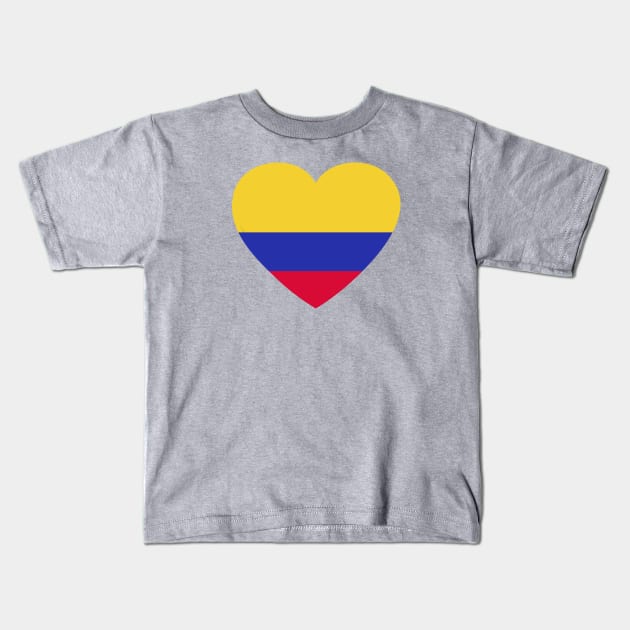 I Love Colombia // Heart-Shaped Colombian Flag Kids T-Shirt by SLAG_Creative